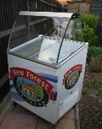 Ice cream serve over freezer