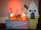 Mobile Ice Cream factory Table, Boards, Pop-ups, Lights.